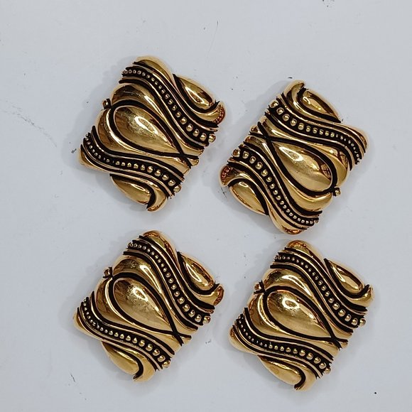 Vintage Accessories - Vintage Vicenza Heavy Gold Tone Buckles Accessories Set of 4 D Rings Craft
